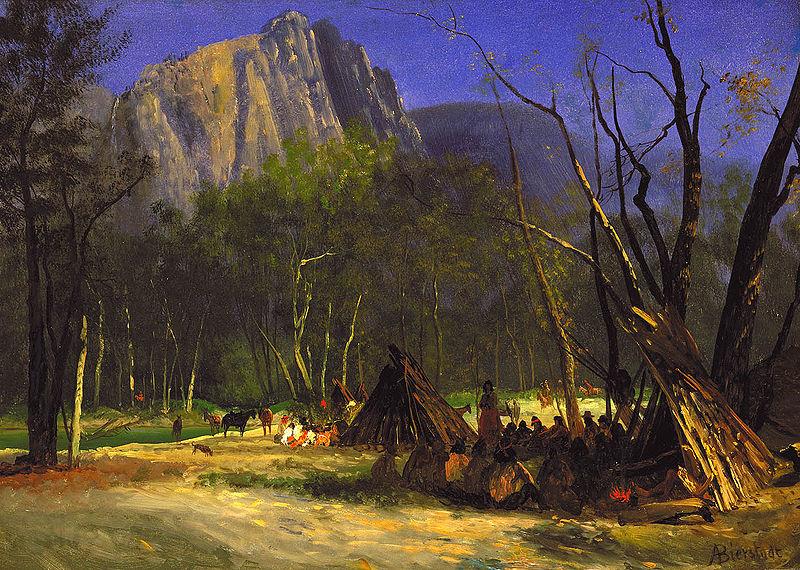 Albert Bierstadt Indians in Council, California Norge oil painting art